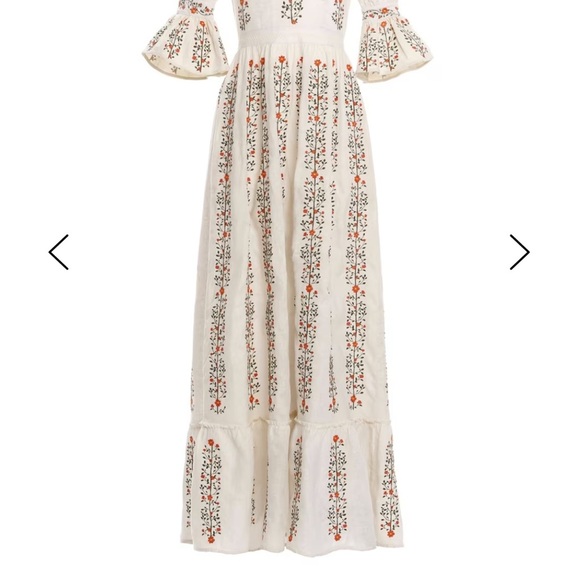 Very Rare AGUA BENDITA CEDRO MARGARITA IVORY MAXI DRESS Small - Picture 5 of 13